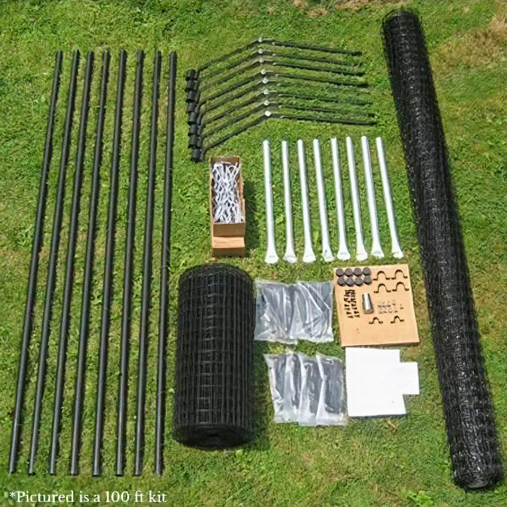 Components of a 30m Purrfect Fence Freestanding System
