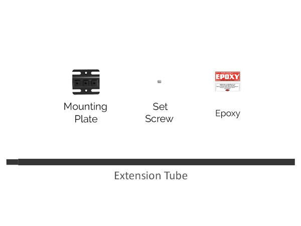 Components of Purrfect Fence Low Fence Arm Upgrade Kit