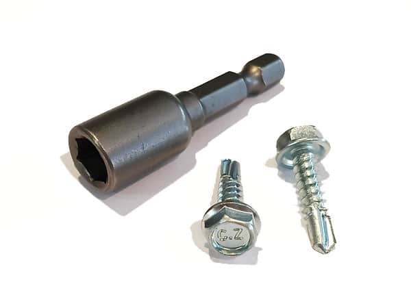 2 Purrfect Fence post screws with driver bit